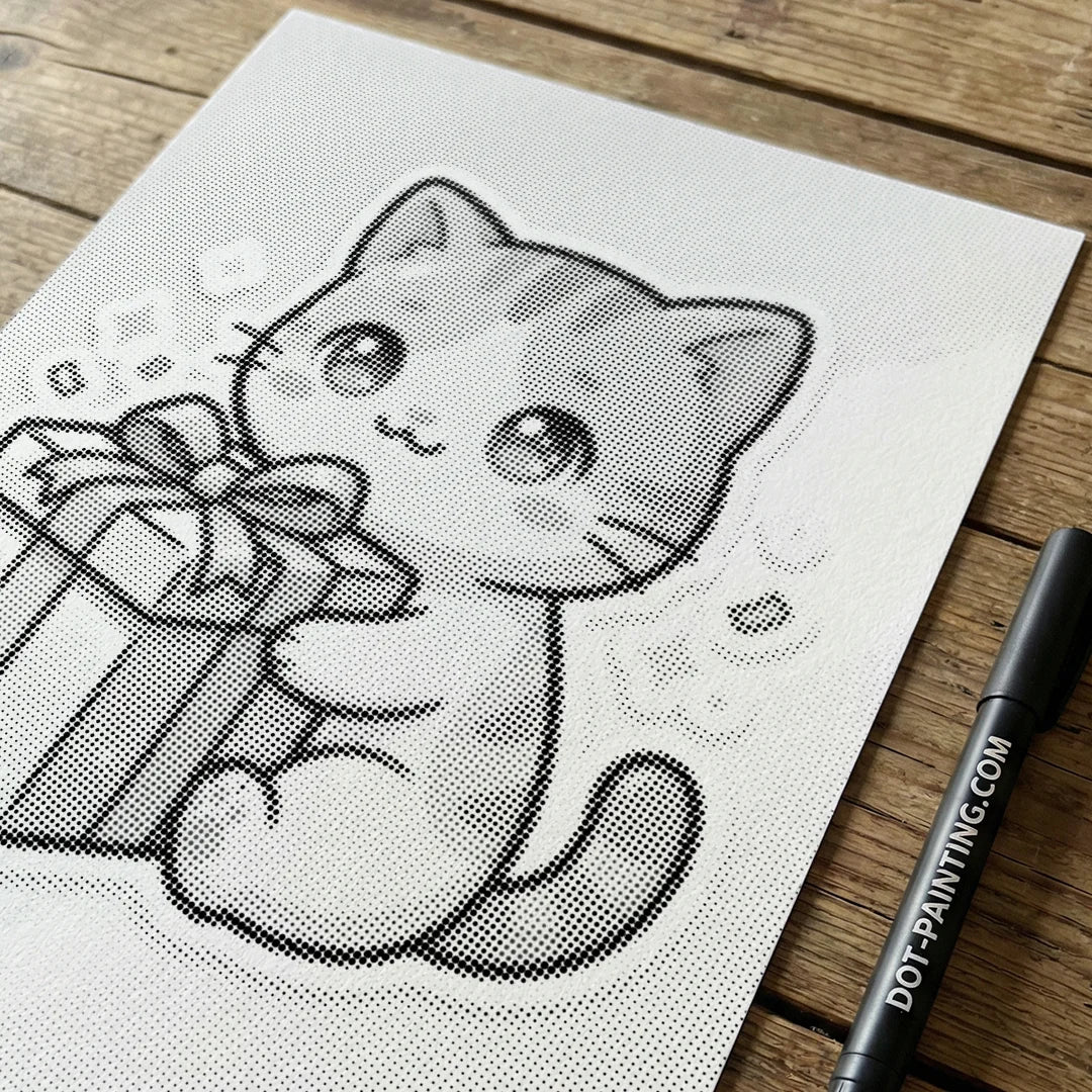 Vrouwen met een Wolf dot painting