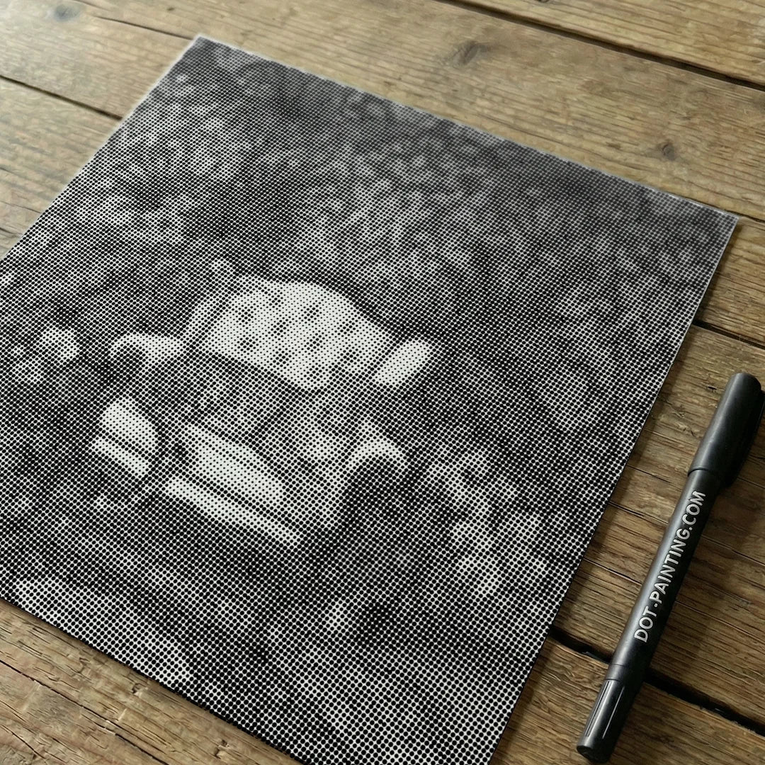 Vrouwen met een Wolf dot painting