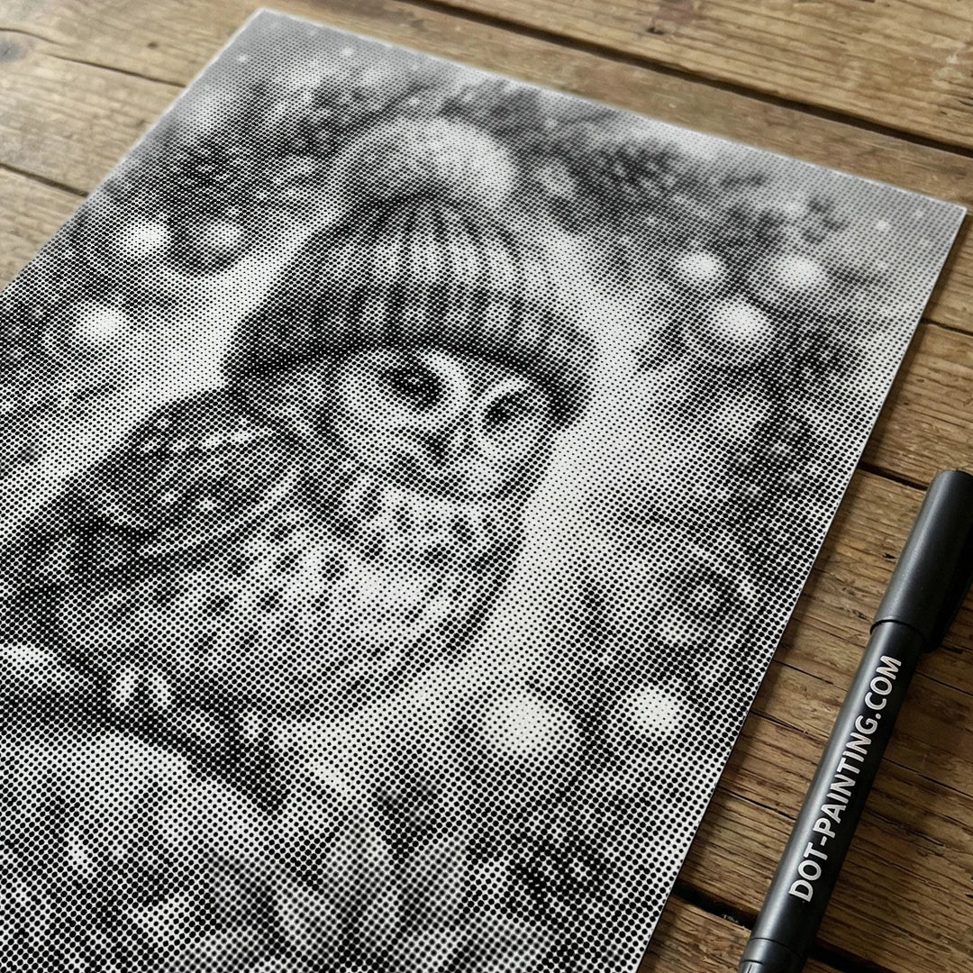 Vrouwen met een Wolf dot painting