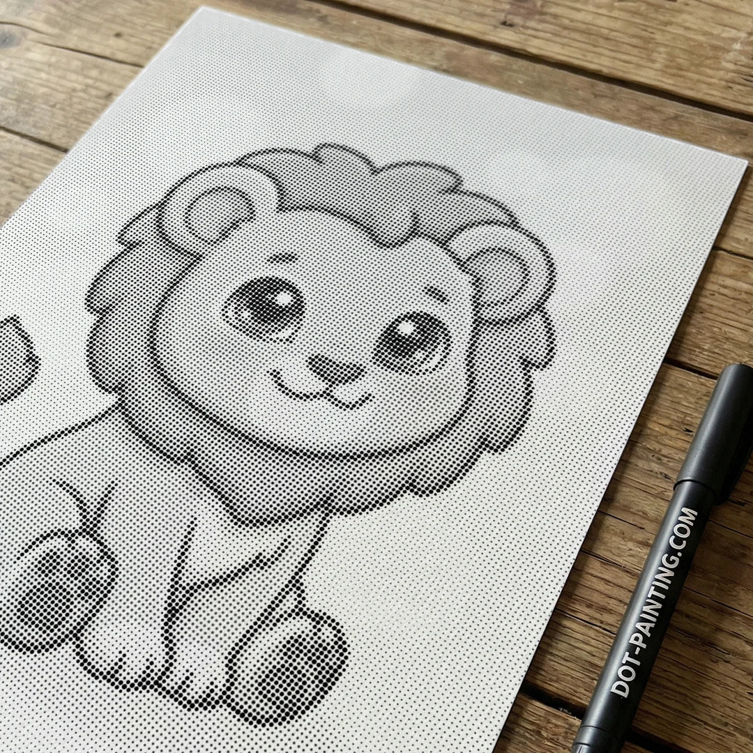 Vrouwen met een Wolf dot painting