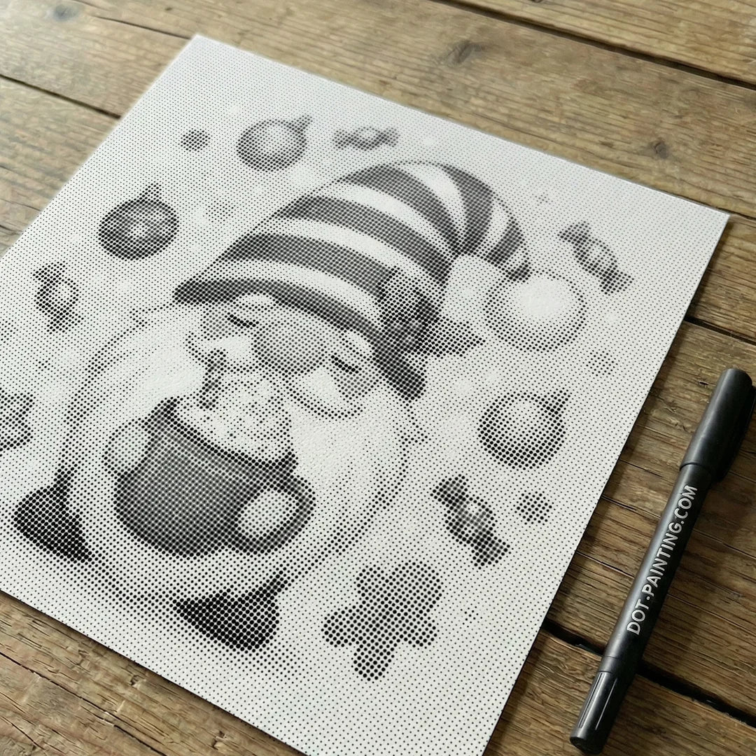 Vrouwen met een Wolf dot painting