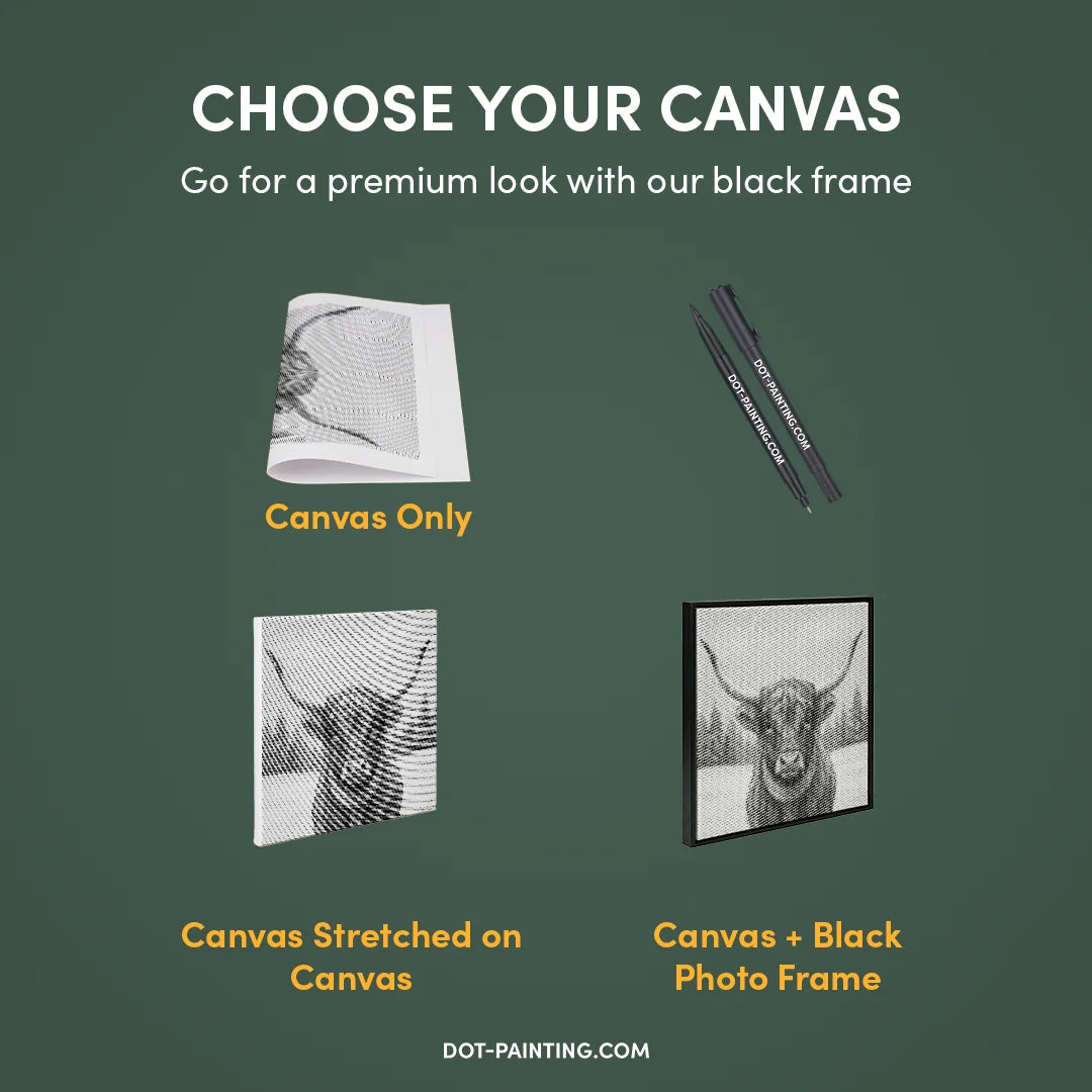 Scottish Highlander Christmas Dot Painting