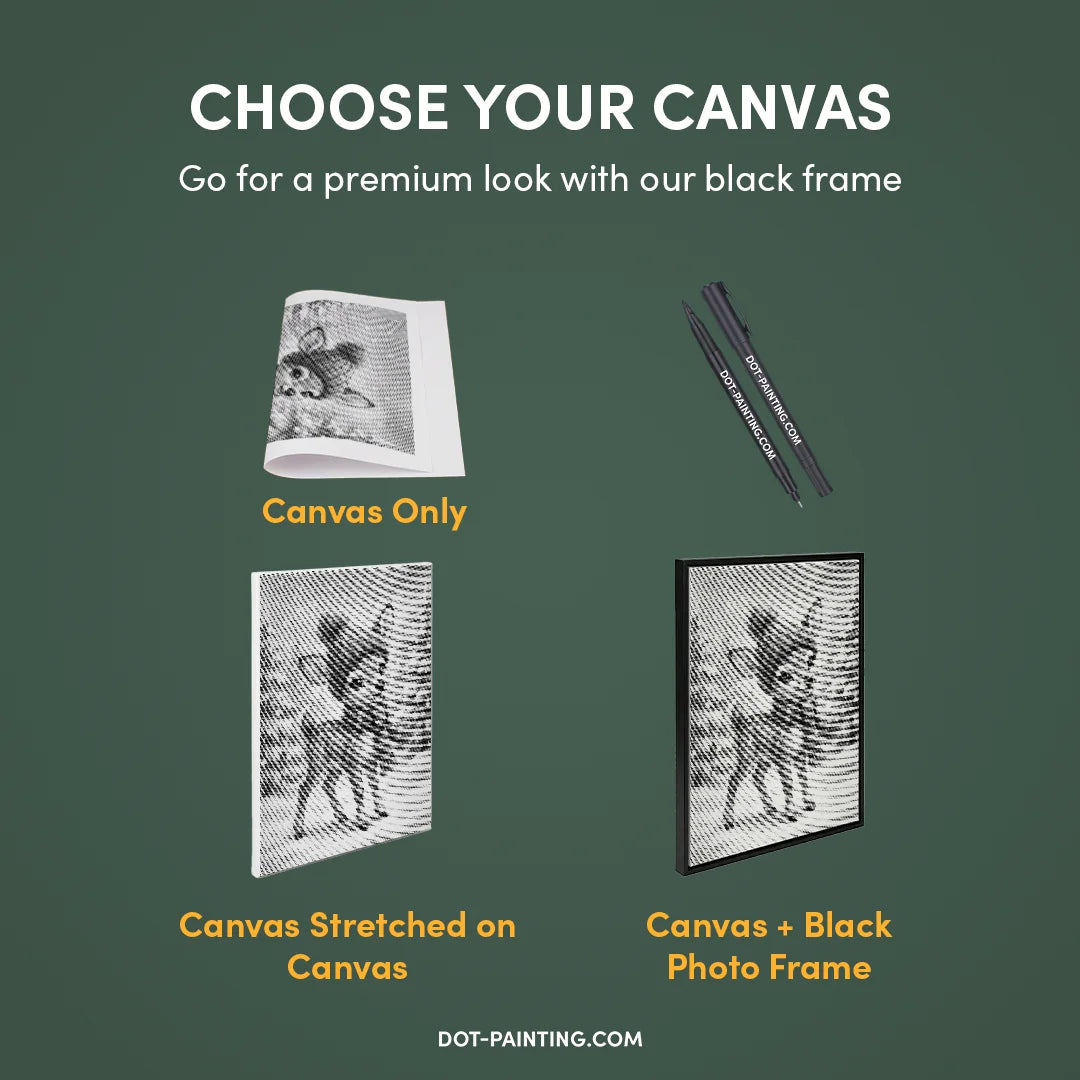 Vrouwen met een Wolf dot painting