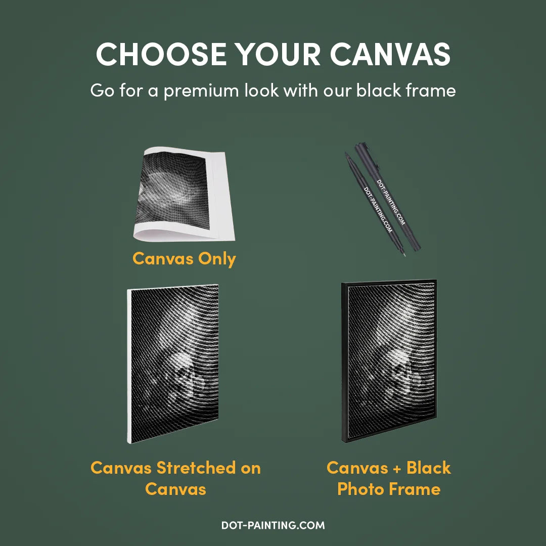 Doodshoofd met bloemen Dot Painting.com