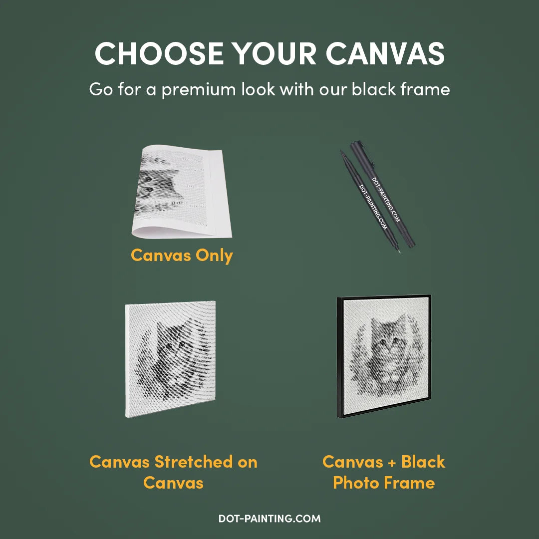 Katze mit Blumen 2-Punkt-Malerei