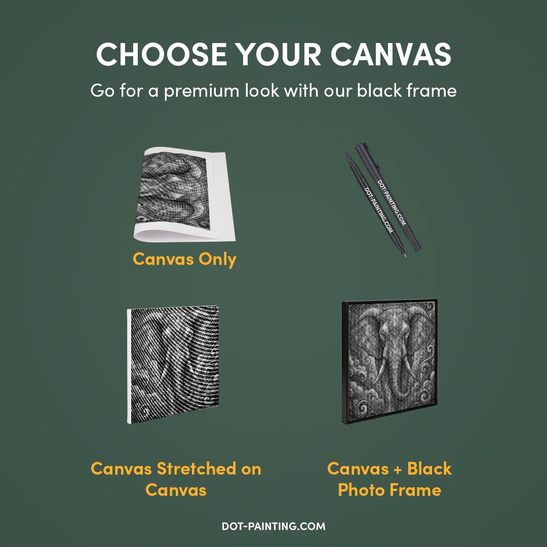 Vrouwen met een Wolf dot painting