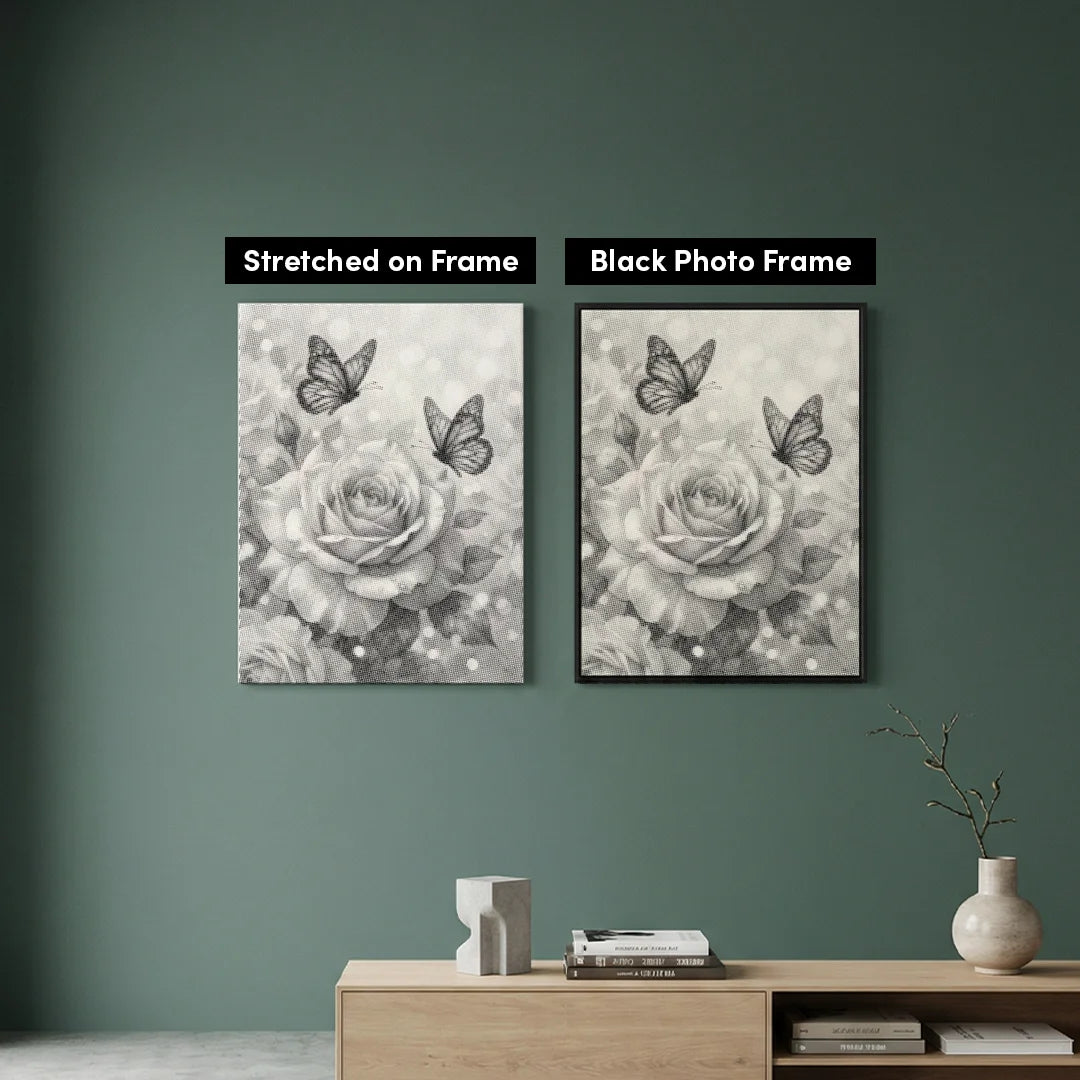 Vlinder met Rose Dot Painting