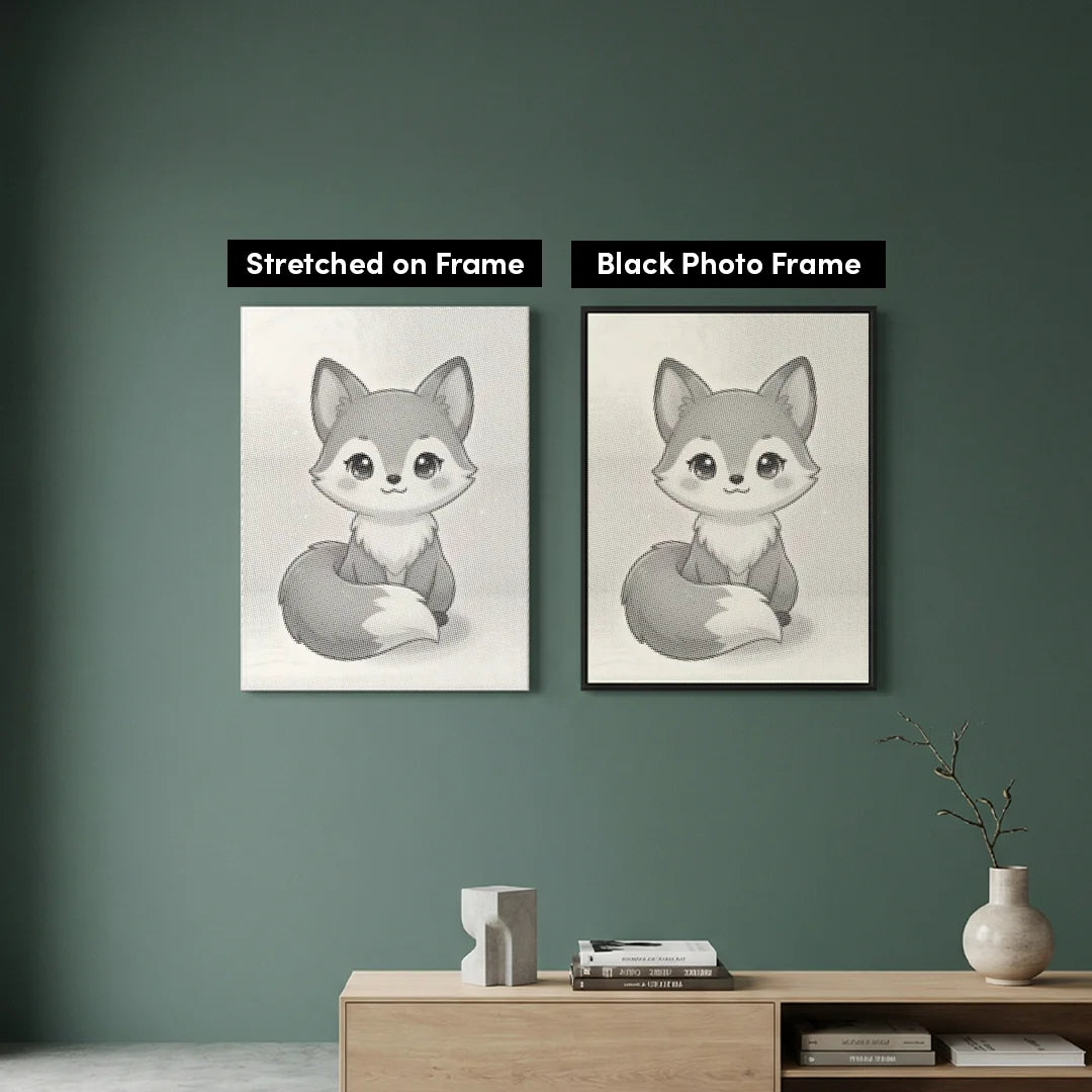 Vrouwen met een Wolf dot painting