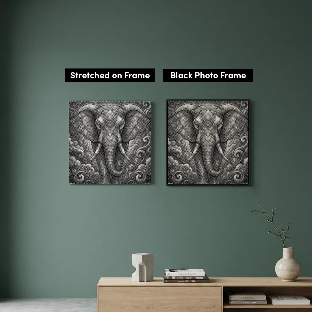 Vrouwen met een Wolf dot painting