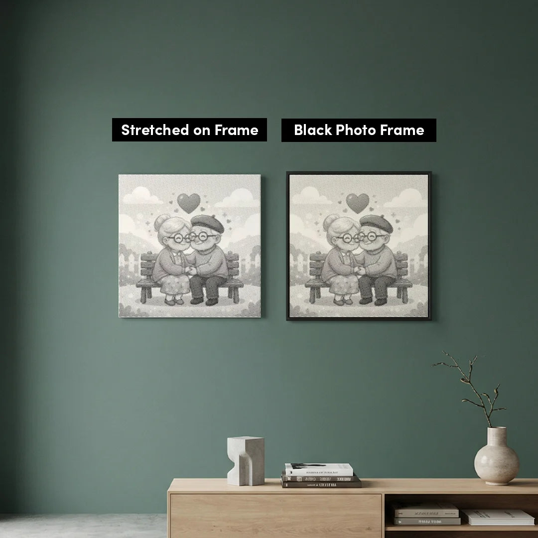 Old Couple Dot Painting