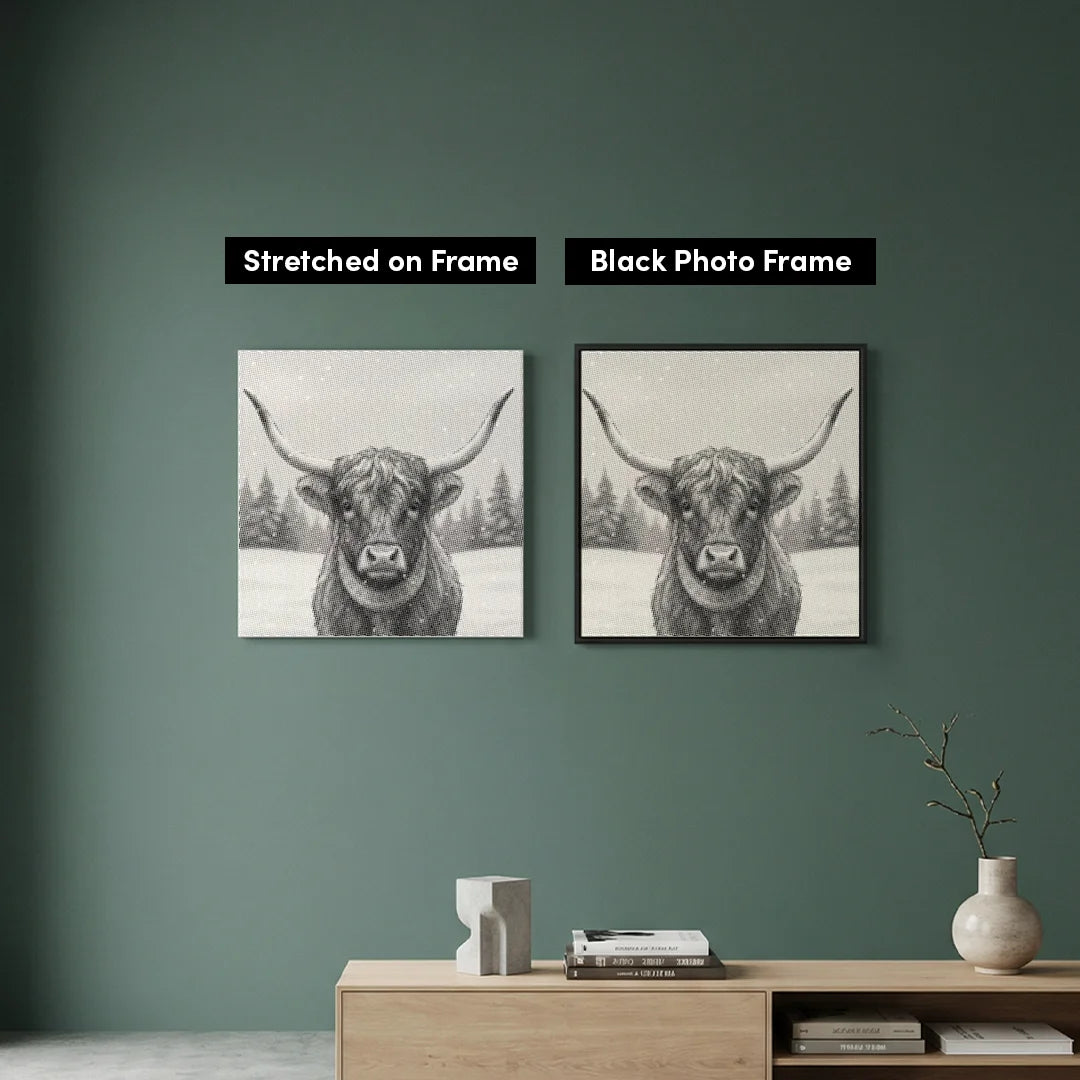 Scottish Highlander Christmas Dot Painting