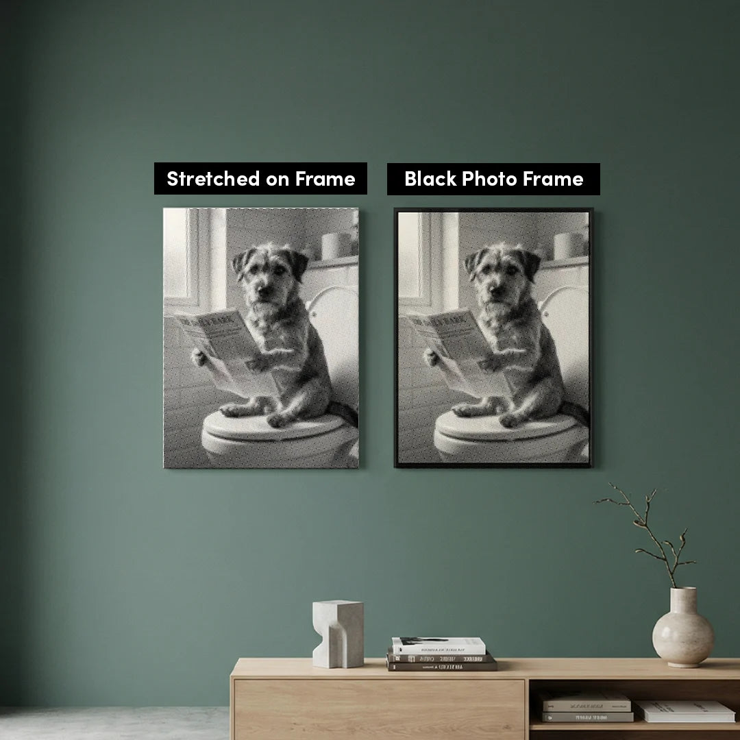 Dog on A Toilet 2 Dot Painting