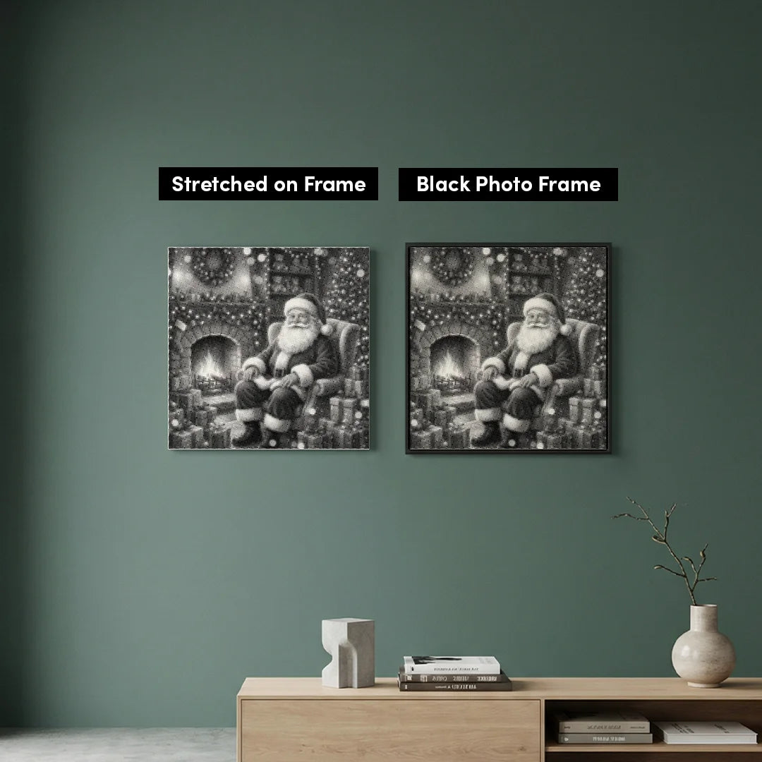 Kerstman met geschenken Dot Painting