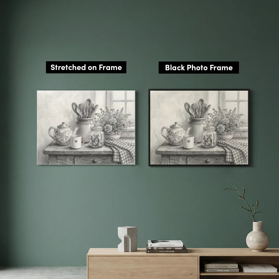 Küchenstillleben-Punktmalerei