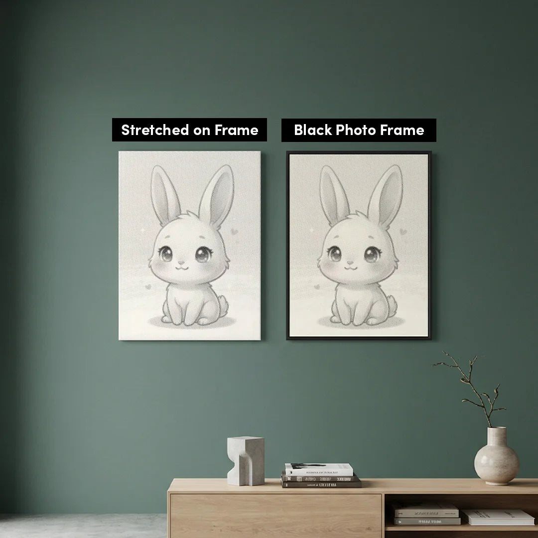 Vrouwen met een Wolf dot painting