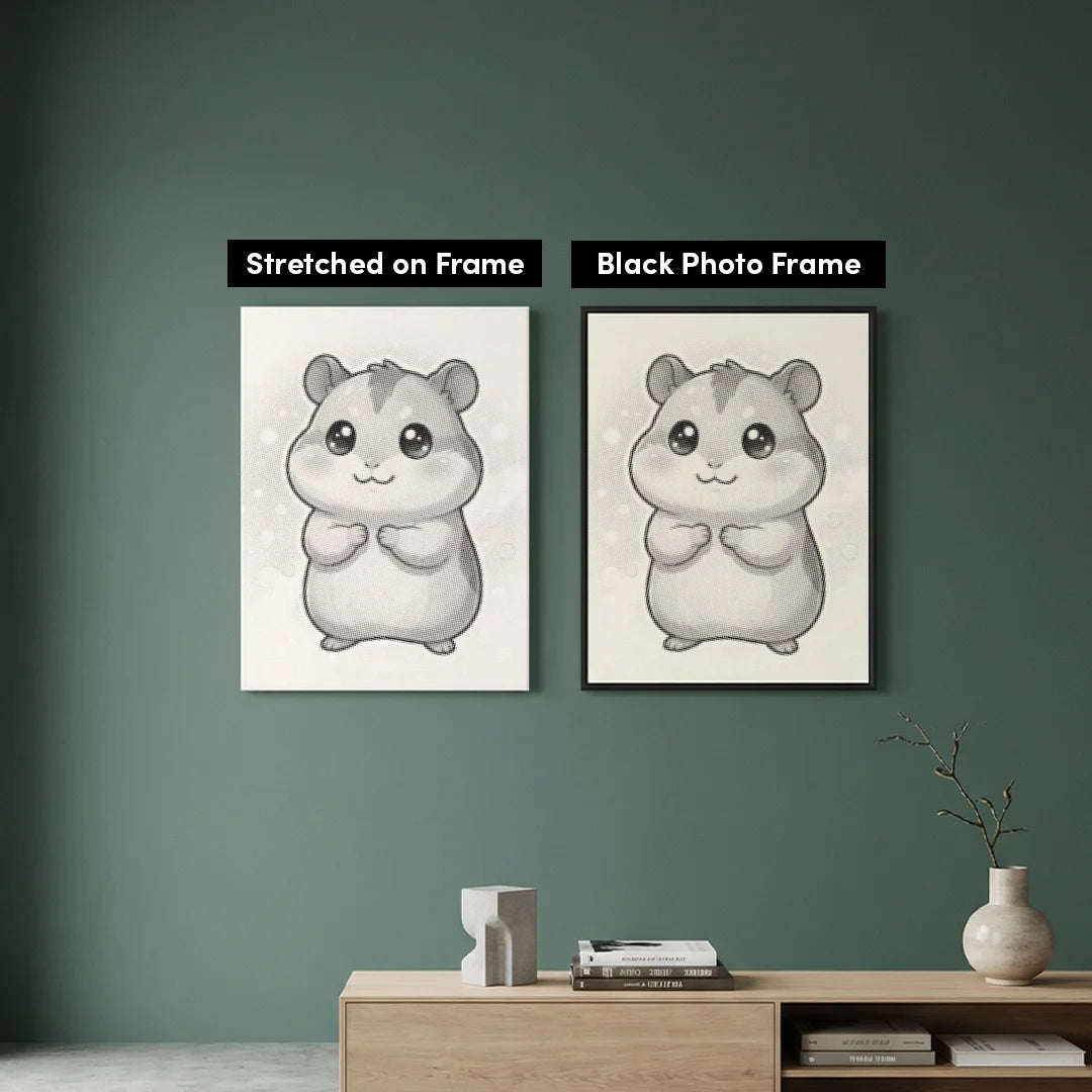 Vrouwen met een Wolf dot painting