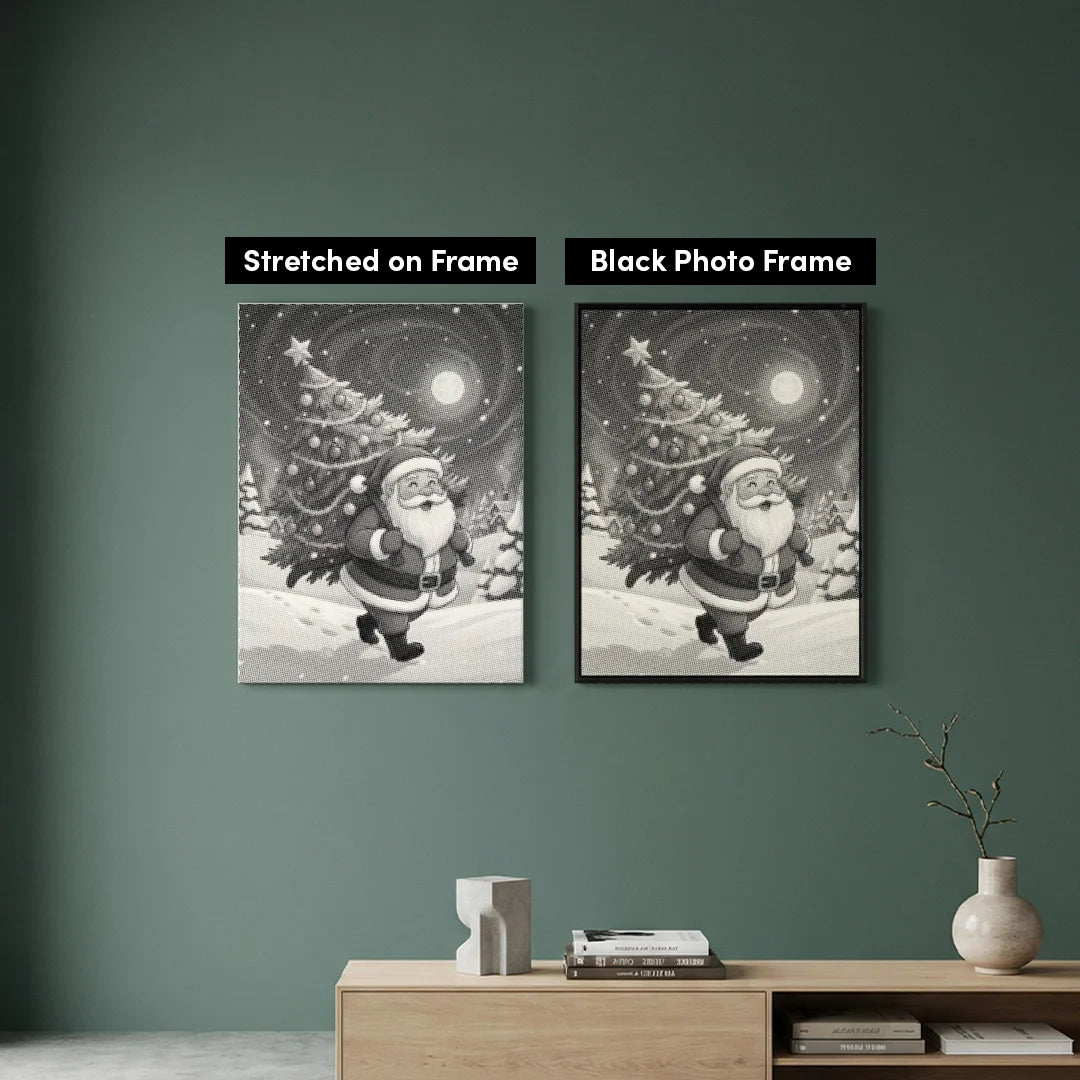 Santa Claus with Christmas Tree Dot Painting