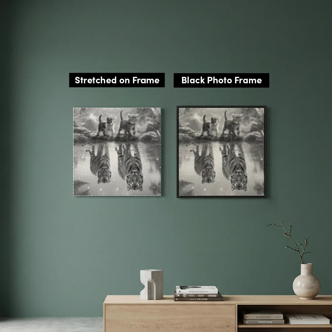 Vrouwen met een Wolf dot painting