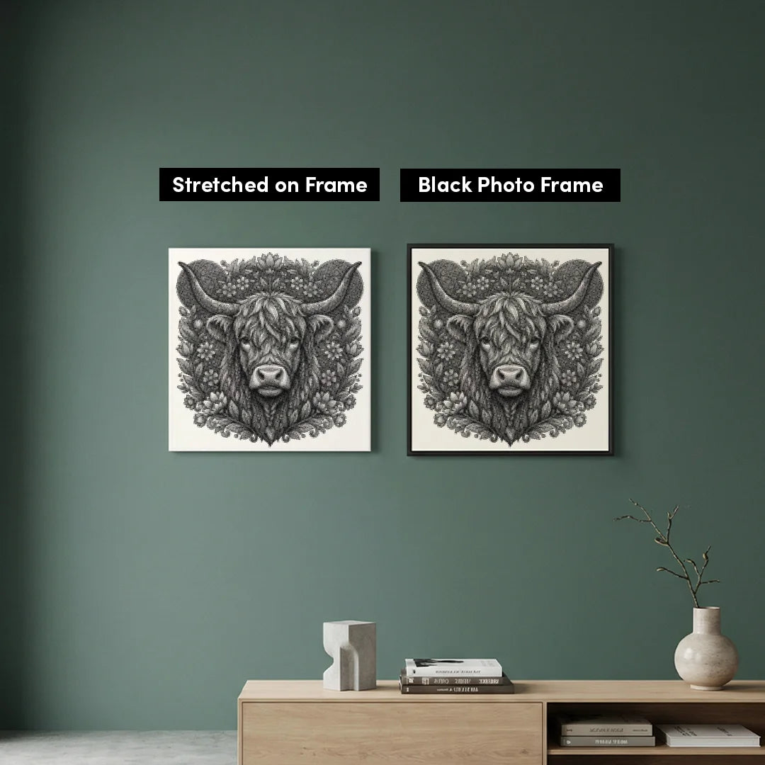 Vrouwen met een Wolf dot painting