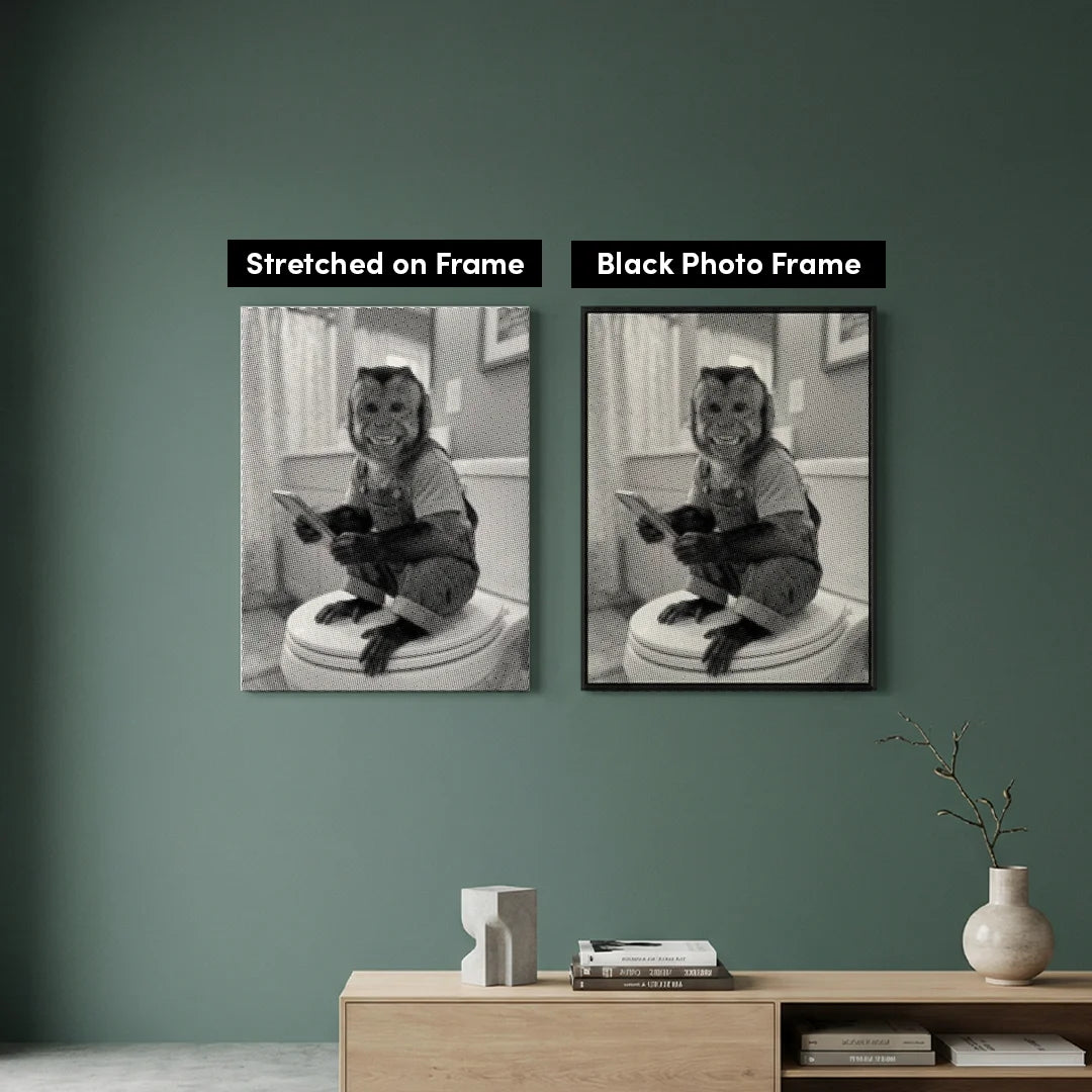 Monkey on A Toilet Dot Painting