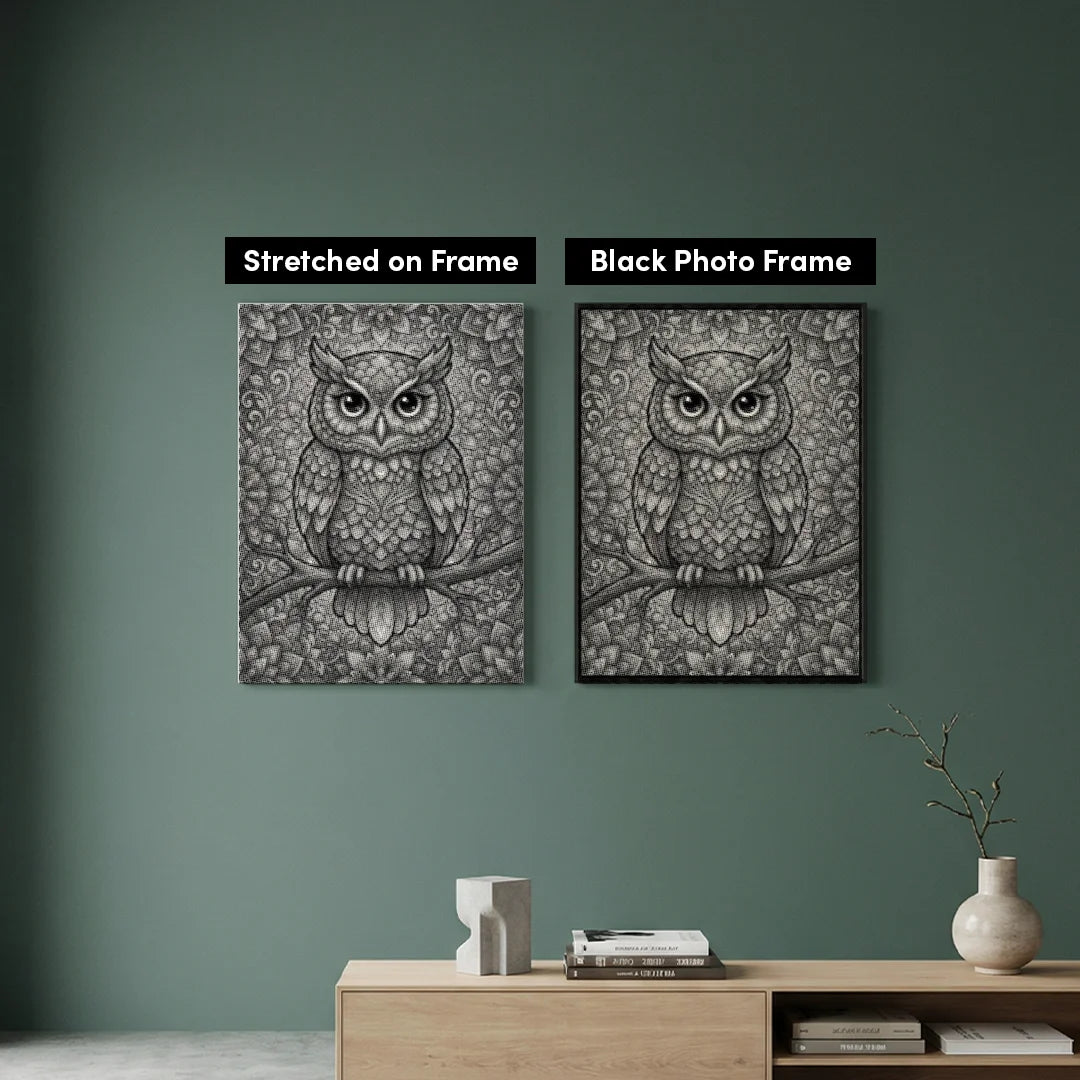 Vrouwen met een Wolf dot painting