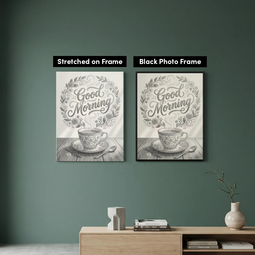 Guten Morgen Kaffee-Punkt-Malerei