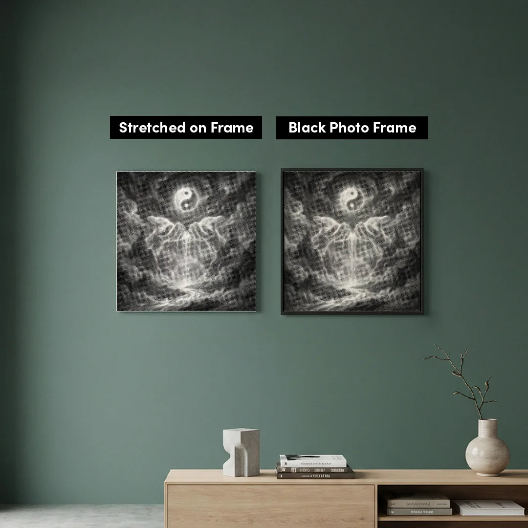 Ying-Yang-Wasserfall-Punktmalerei