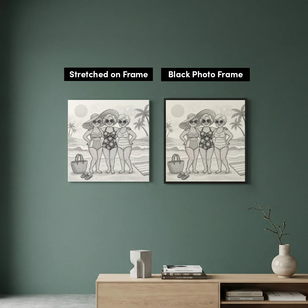 Oude dames Dot schilderij