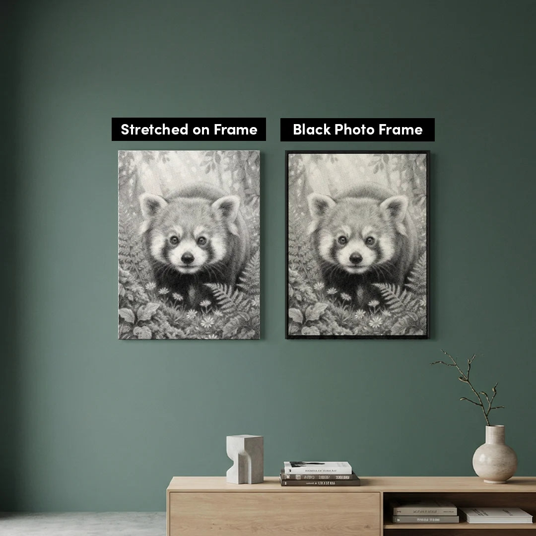 Vrouwen met een Wolf dot painting