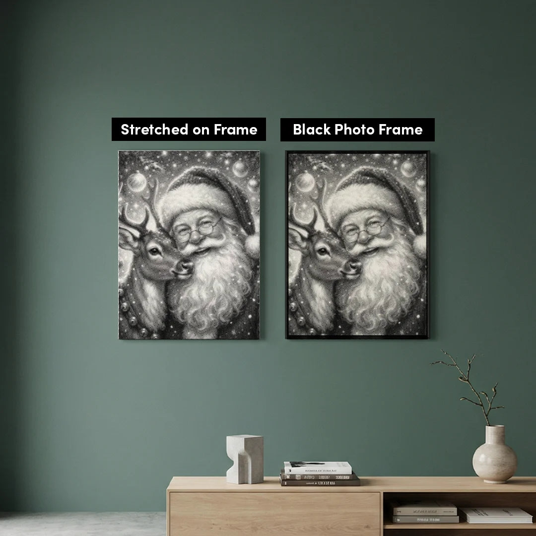 Santa Claus with Reindeer 2 Dot Painting