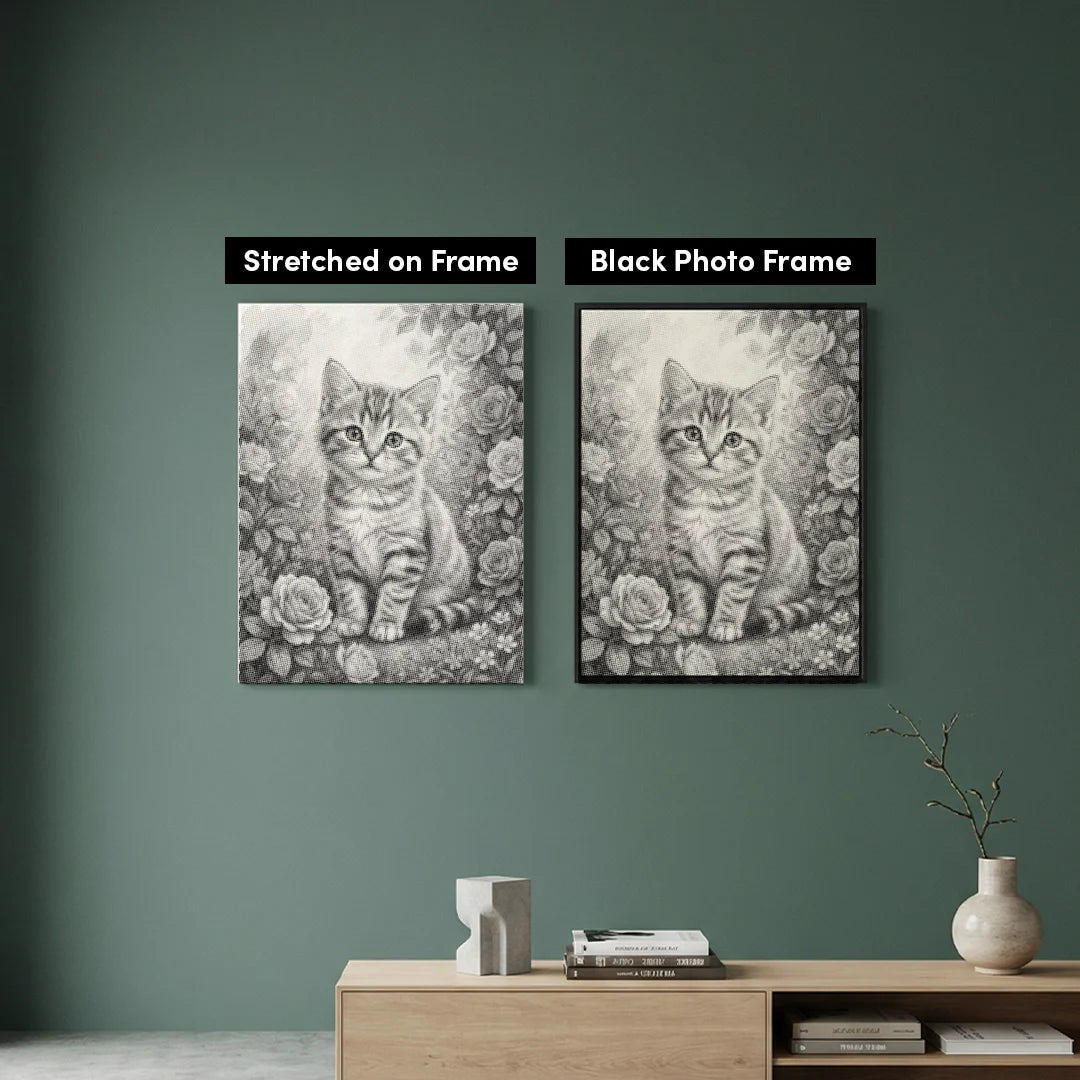 Vrouwen met een Wolf dot painting