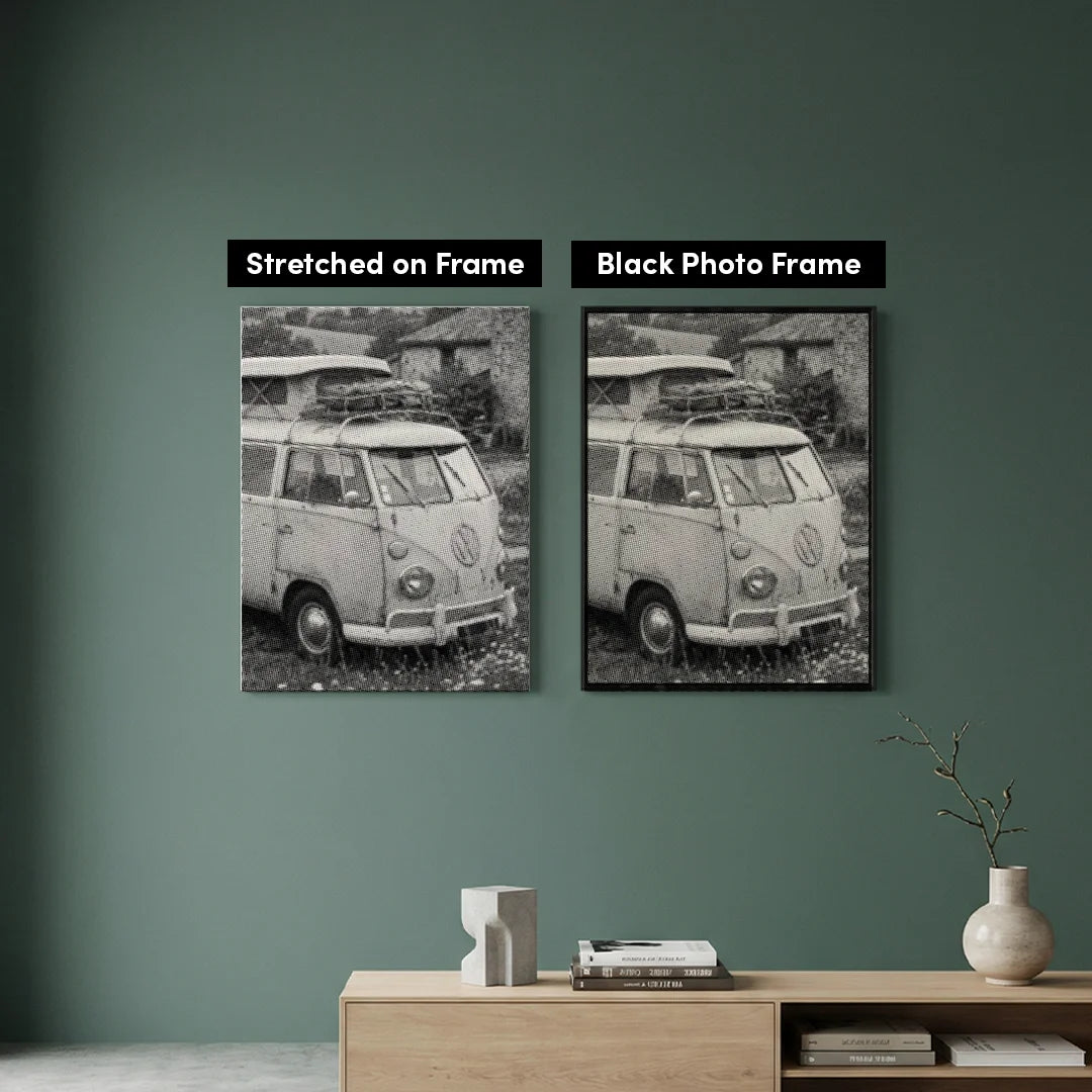 Oude VW-bus Dot Painting