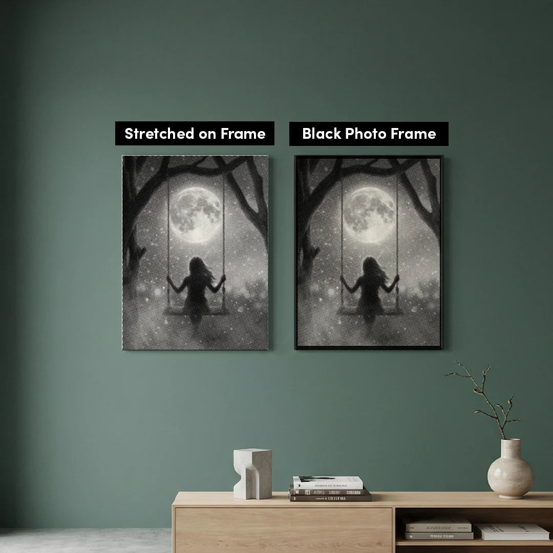 Maanlicht Swing Dot schilderij