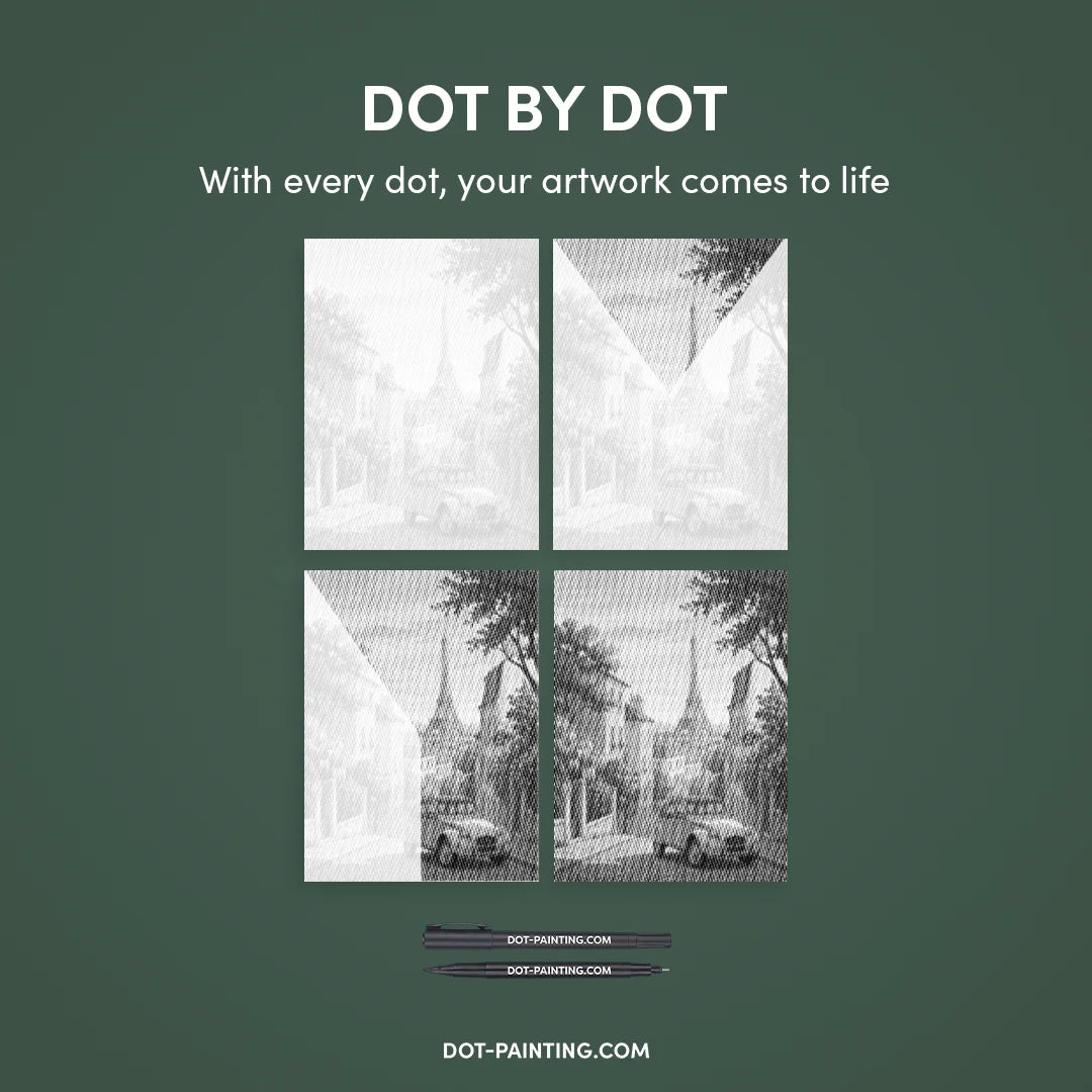 Alter Käfer in Paris Dot Painting