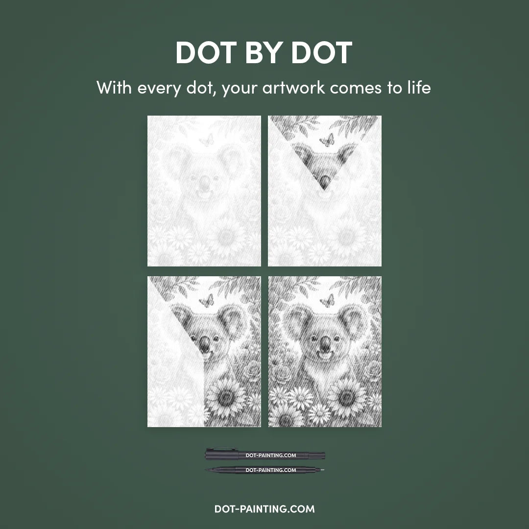 Vrouwen met een Wolf dot painting