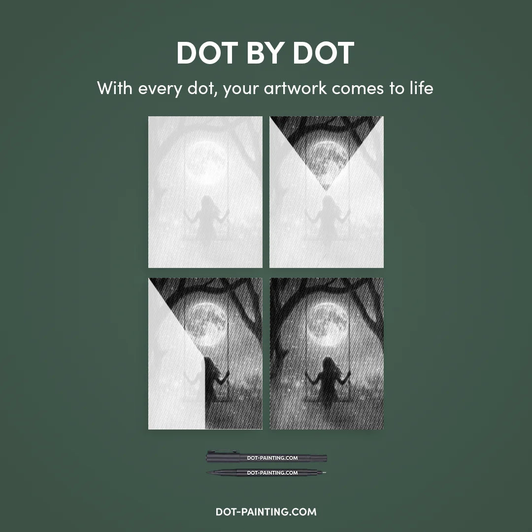 Maanlicht Swing Dot schilderij