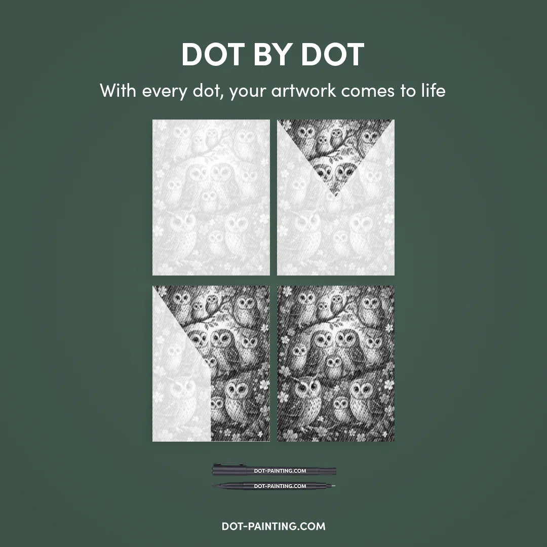 Vrouwen met een Wolf dot painting