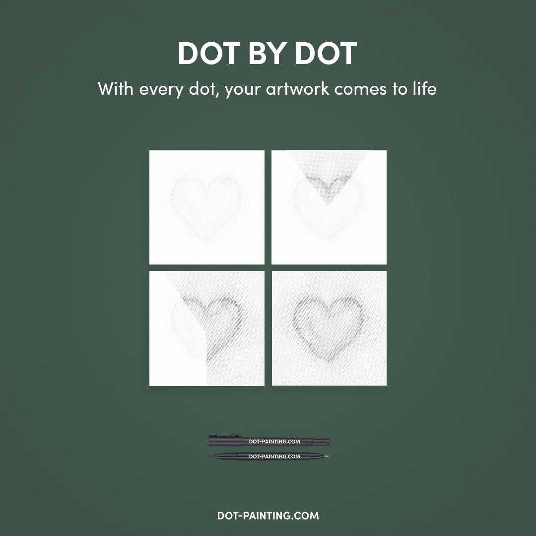 Hart van punten Dot Painting