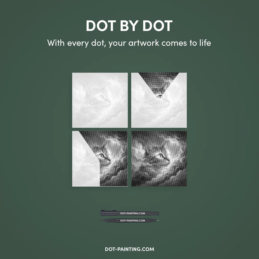 Vrouwen met een Wolf dot painting