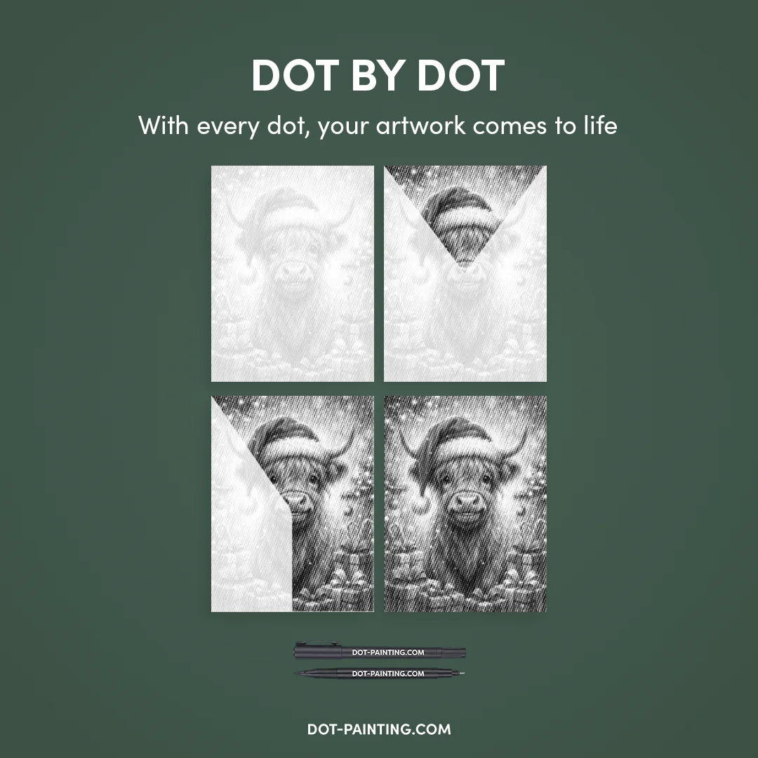 Vrouwen met een Wolf dot painting