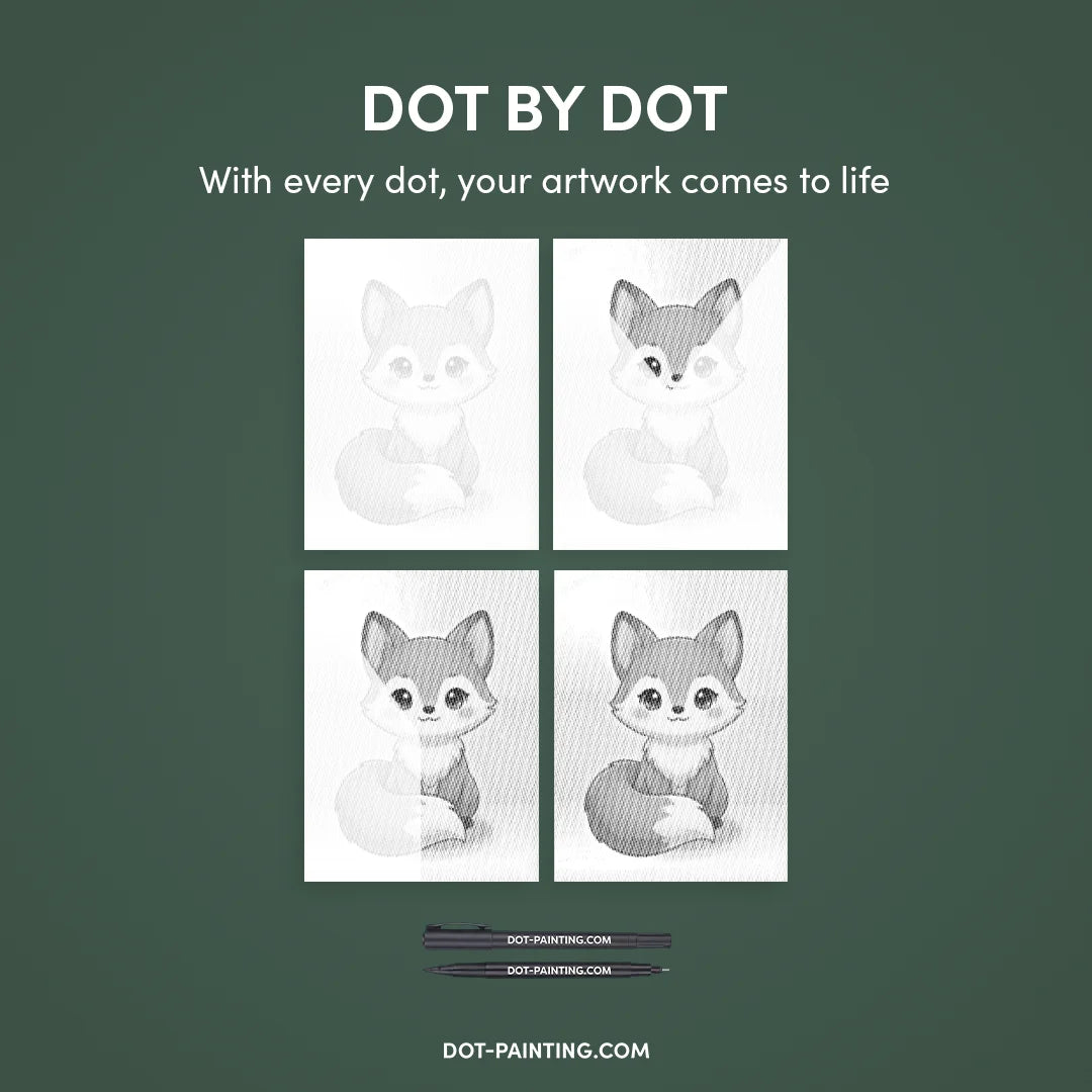 Vrouwen met een Wolf dot painting