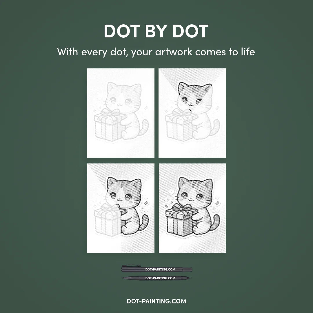 Vrouwen met een Wolf dot painting