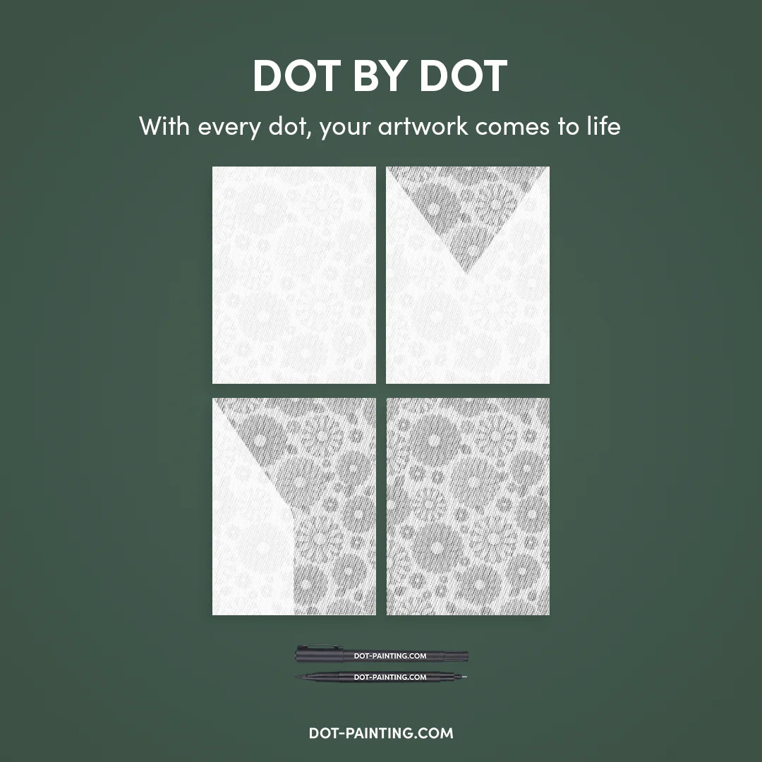 Minimalist Flowers Dot Painting