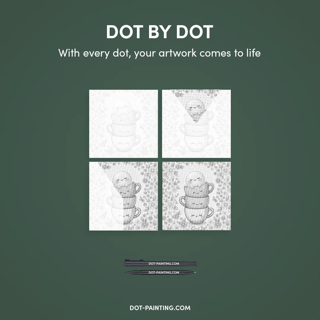 Happy Cups Dot-schilderij