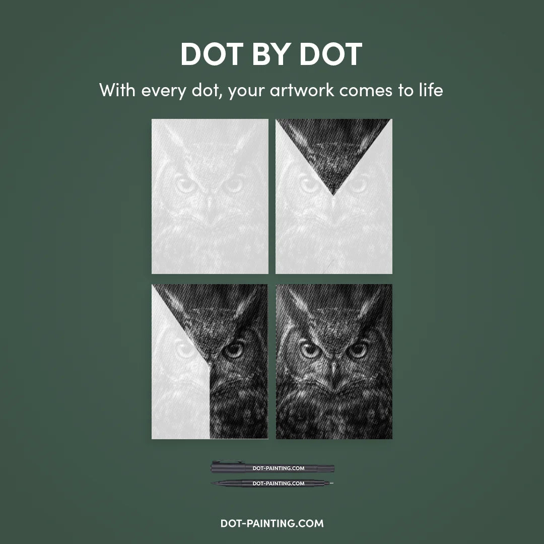 Vrouwen met een Wolf dot painting