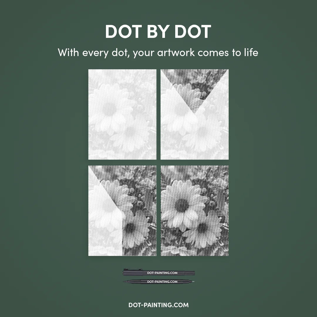 Vrouwen met een Wolf dot painting