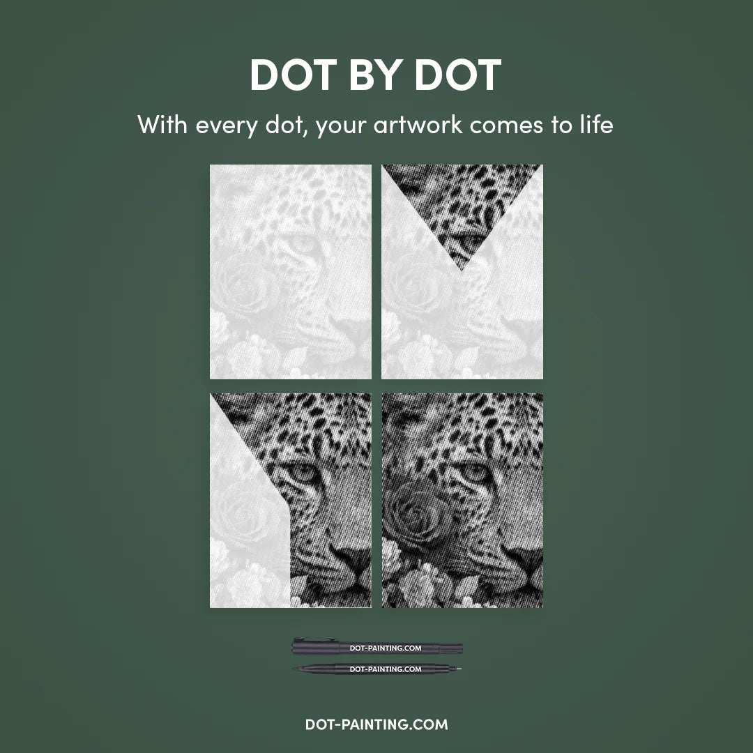 Vrouwen met een Wolf dot painting