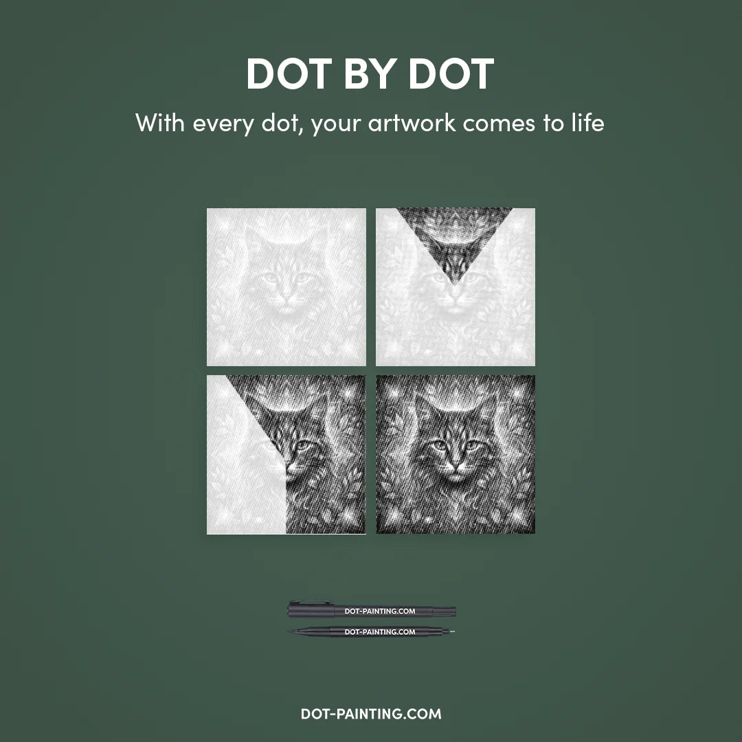 Vrouwen met een Wolf dot painting