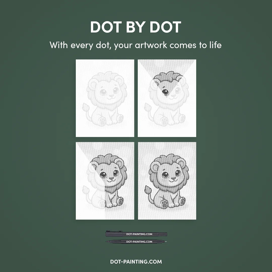 Vrouwen met een Wolf dot painting