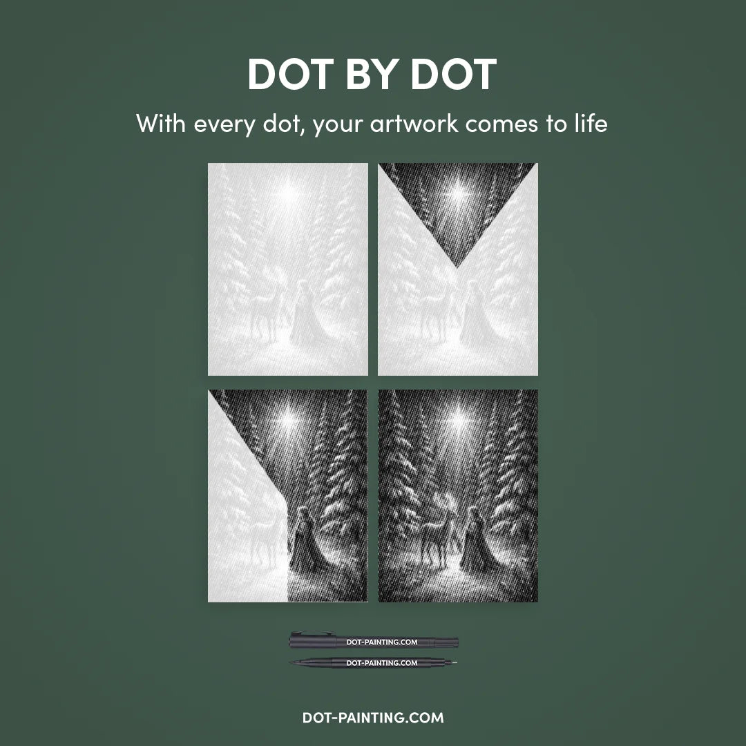 Mädchen mit Rentier-Punktmalerei